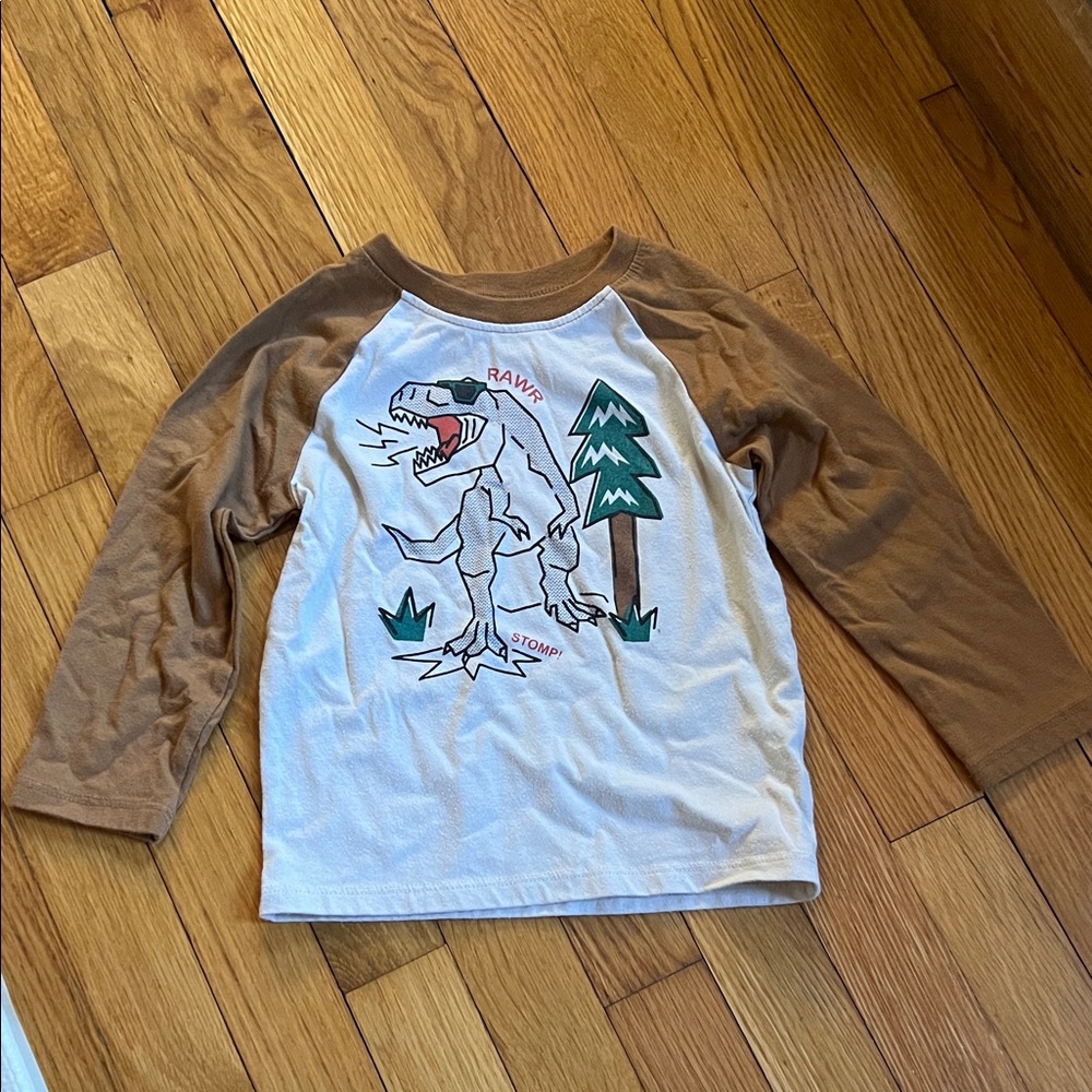 Garanimals Dinosaur Graphic Raglan Tee - Brown & White